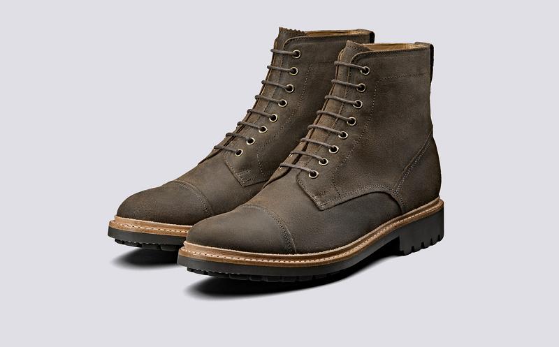 Grenson Joseph Mens Boots - Brown Rugged Suede RX8036